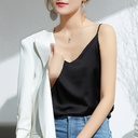 Summer V-neck Camisole Women's Sleeveless Back Outer Wear Top Temperament Inner Suit Satin Base Shirt