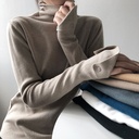 Yan Shuang 2024 Spring Knitwear Women's Inner Pullover Solid Color High Neck Long Sleeve Slim-fit Korean Style Base Shirt Women's P637