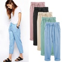 Spring and summer large size cotton and linen pants children's pants plus fat plus size 200kg fat mm loose thin linen