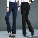 Spring and Autumn Casual Elastic Waist Micro-pull Trousers Middle-aged Mother Pants Plus Fat Plus Fat Girl Elastic High Waist Trumpet Pants