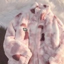 Tie-dyed Chanel Style Coat Women's New Winter Loose Thickened Imitation Lamb Velvet Top Trendy Ins Women's Clothing