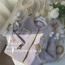 Xiao Xiang Style New High-end Cardigan Jacket Jacket Women's Fleece-lined Thickened Warm Autumn and Winter Short Small