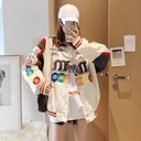 mm Bean Baseball Suit Men's and Women's Motorcycle Jacket ins Fashion Brand European Couple's New Embroidered vintage Jacket