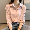 Chiffon Shirt Women's Spring Sense Fashion Western Style Top Professional Elegant Draped Long Sleeve Shirt