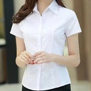 White Shirt Women's Summer Short-sleeved New Summer Business Wear Korean Elegant Workwear Slim-fit Work Clothes Shirt