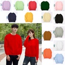 Autumn and Winter Korean Style Fleece-lined Thickened Couple's Jacket Loose Student Top Round Neck Shirt Men's and Women's Light Edition Solid Color Sweater