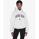 21 Fall/Winter New North American Niche Women's Wear AB Classic Letter Printed Fleece Flower Grey Hooded Sweater