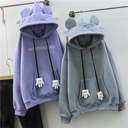 Autumn and Winter Bear Sweater Women's Fashionable ins Korean Style Casual Design Cute Ear Hooded Sweater Coat Top