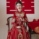 Xiuhe Clothing Bride New Style Winter Wedding Chinese Style Dragon and Phoenix Jacket Wedding Clothing Hexiu Clothing Xiu Kimono Xiuhe