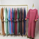Women's Middle East Dubai Turkey Loose Solid Color Dress FY124933