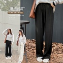 7627 Xuanchen Spring plus fat mm design casual pants plus fat thick wide leg pants women's trousers slimming