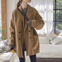 autumn and winter fat mm Korean version of loose wool coat fat sister long wool coat 200kg