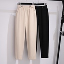 200/300 Jin Super Size Fat MM Woolen Pants Autumn High Waist Slim Radish Pants Pants Casual Harem Pants