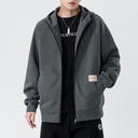 Kun Hai Peng Yun Men's Winter Hooded Sweater Men's Fashion Brand Loose Solid Color Cardigan Zipper Men's Youth Jacket