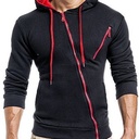 Men's Sweater Features Slant Zipper Men's Casual Slim-fit Hooded Cardigan Sweater