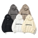 FEAR OF GOD double thread ESSENTIALS pressed three-dimensional letter sweater hoodie men's fleece jacket