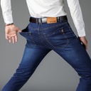 A generation of summer jeans men's loose straight elastic slim men's casual pants men's clothing