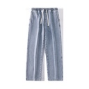 Men's Jeans Elasticated Waist Straight Loose Pants Spring and Summer New Korean Fashionable All-match Casual Pants