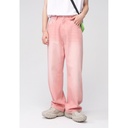 MTLCLOTHES Men's Wear | Four Seasons New Korean Style Straight Pink Wide Leg Jeans Men