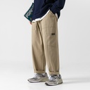 Han Lu Japanese Men's Workwear Casual Pants Men's Spring Loose Straight Tube Textile Stitching Long Pants