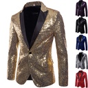 European and American Performance Dress Gold Sequin Suit Korean Suit Nightclub Men's Host MC Studio Jacket XZ28
