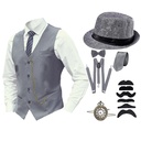Hot plus size men's retro vest medieval 1920s suit Gatsby ball props