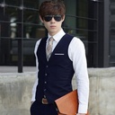 Autumn and winter Korean fashion slim suit vest men's British leisure business vest manufacturers