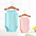 Pure Cotton Baby Fart Wrap Summer Girls' Baby Triangle Hats Sleeveless Thin Neonatal Jumpsuit Sling Climbing Suit