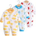 Combed Pure Cotton Printed Baby Jumpsuit Baby Long-sleeved Climbing Suit for Newborns Super Cute Haxi Baby Home Clothes