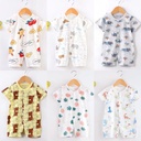 New Baby One-piece Suit Newborn Climbing Suit Short-sleeved Thin Hare Suit Baby Clothes Baby Wrap Fart Suit