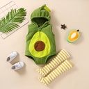 Newborn Baby's Hatshirt Suit Baby's Aocado Shapes Hooded Sleeveless Triangle Climbing Suit Striped Stockings