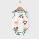 Baby's Summer Pure Cotton Sleeveless Triangle Bag Fat Clothes for Newborns Thin Breathable Hare Clothes Baby's Climbing Clothes Jumpsuit