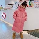 Children's Down Cotton-padded Coat Mid-length Thickened Warm New Winter Children's Wear Girls Cotton-padded Coat Coat Top