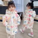 new children's down cotton-padded jacket mid-length Korean-style baby cute thick cotton-padded jacket for boys and girls