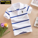 Children's clothing 0-15 years old 90-170 college style Boys' short-sleeved T-shirt Korean summer clothing 95% cotton lapel short-sleeved polo shirt