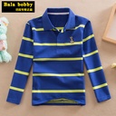 Bala Spring and Autumn Boys Long Sleeve T-shirt for big children 100-1701-15 years old lapel children's clothing POLO kids