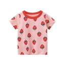 27 Korean children's clothing 2024 summer new girls strawberry short sleeve T-shirt wholesale baby clothes a consignment