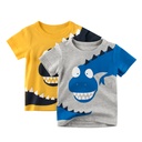 27Kids children's short sleeve T-Shirt Korean children's clothing summer male baby clothes dinosaur top primary supply