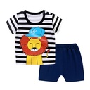 23 children's cotton short sleeve suit boys and girls large size children's two-piece suit baby children's clothing a generation of hair