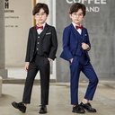 Children's Suit Boys Korean Solid Color Small Suit Autumn and Winter Boys Piano Host Performance Dress with Goods