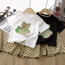 Summer Children's Cotton Bear Suit Small and Medium-sized Children's Half-sleeved Shorts Boys and Girls Summer Clothes for Baby