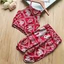 Girls' Summer Sleeveless Printed Sling Top + Baby Girl Comfortable Casual Pants Set P8586