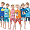 Children's Swimsuit Split Baby's Long-Sleeved Sunscreen Diving Suit Quick-Dry Warm Hot Spring Swimsuit for Boys