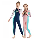 New Children's Swimsuit Girl's one-piece long-sleeved sunscreen quick-drying diving suit Girl's student swimming snorkeling jellyfish suit