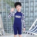 Professional wholesale new small, middle and large children's split suit children's swimsuit camouflage long sleeve quick-drying boys' swimsuit