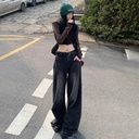 American Style High Street Wide Leg Jeans Women's Autumn and Winter New High Waist Loose Dosing Casual Straight Pants