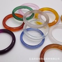 Factory direct supply natural agate ice ultra-fine chalcedony ring tail ring lovers ring girls all-match running circle