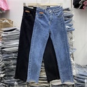 Spring and Autumn New Irregular Split Nine-point Small Straight Jeans Women's Large Size Chubby Girl High Waist Stretch Pipe Pants
