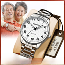 Bellows big digital luminous elderly couple name watch waterproof quartz watch women and men's watches