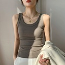 European thread sports vest for women Summer Slim fit slimming inner base design sense niche top outer wear ins fashion